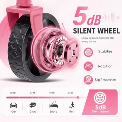 Sekey Collapsible Wagon Cart with Drop-Down Tailgate, 300 lb Capacity - color: Pink