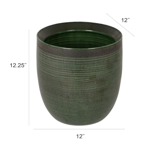 Creative Co-Op Textured Stoneware Planter, Green - color: Matte Green