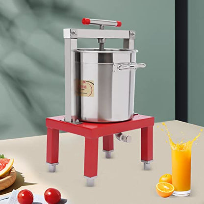 Large Fruit Honey Presser Extractor, Fruit Wine Press Making Manual Juice Maker, Cider, Wine, Grape, Apple Press Extractor for Wine and Juice Making - style: 13.3L