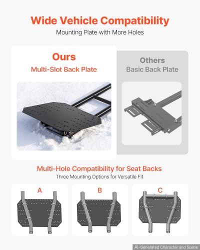 VEVOR Snow Plow Kit 43 in/72 in Width Adjustable Universal Plow Attachment - size: 43in-72in Adjustable