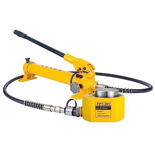 30T 14mm/0.55" Stroke Hydraulic Cylinder Jack Sets Mini Hydraulic Ram Jack Porta Power Kits Retract Automatically Split Hydraulic Single Acting Lifting Cylinders with CP-700 Hydraulic Hand Pump - size: 30T, 14mm/0.55" Stroke + CP-700 Pump