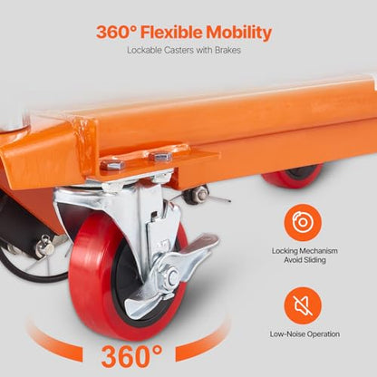 VEVOR Hydraulic Lift Table Cart, Orange, 50-Inch