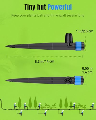 Pawfly 30 Pcs Drip Irrigation Emitters, Drip Emitters for 1/4" Drip Irrigation Tubing, Sprinkler Heads with Adjustable 360 Degree Water Flow, Garden Drippers for Plants Watering System - size: 30pcs 360 Degree Sprayer