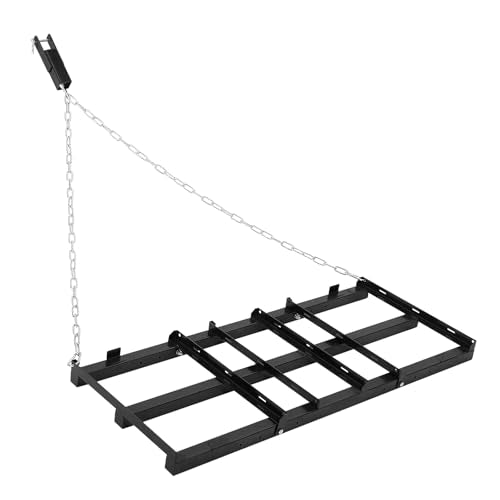 4 FT Drag Harrow, Heavy Duty Tow Behind Harrow with Adjustable Bars & 48" Chain, Driveway Grader and Landscape Rake for ATV, UTV, Tractor and Lawn Leveling, Black - color: Black