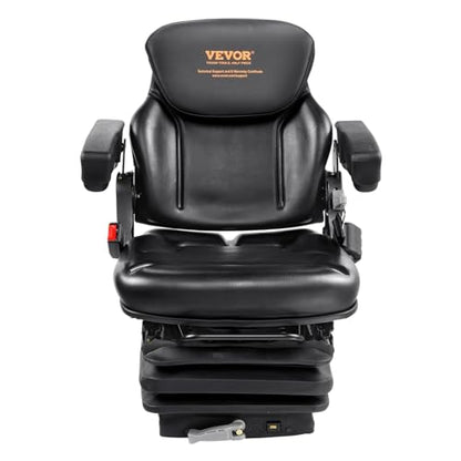 VEVOR Universal Forklift Seat, Tractor Seat with Armrest & Adjustable Back - style: High Suspension