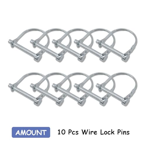 10-Pack Safety Coupler Hitch Pins with Round Loop 1/4 x 2 Inch - size: 1/4"x2"