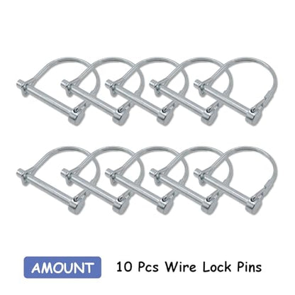 10-Pack Safety Coupler Hitch Pins with Round Loop 1/4 x 2 Inch - size: 1/4"x2"