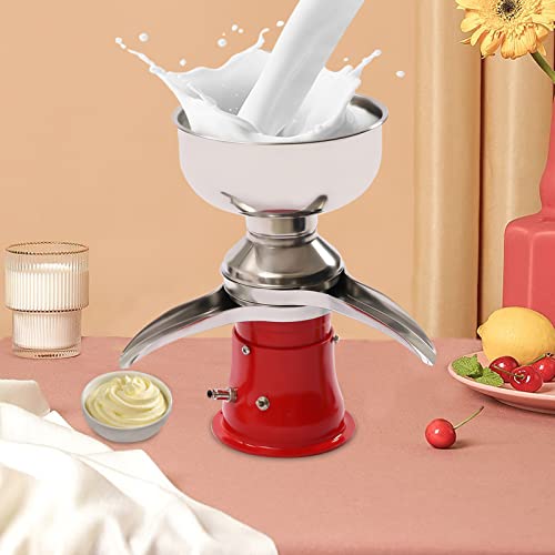 Electric Milk Cream Centrifugal Separator, 304 Stainless Steel Milk Skimmer with 5L Bowl Capacity, 10500RPM, 50L/h Output, Make Cream Butter Milkshake Separator for Goats Cows Milk