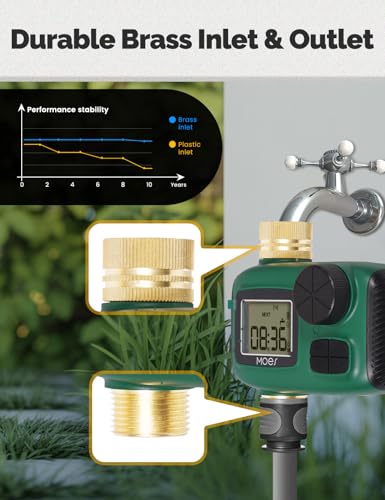 MOES Sprinkler Timer for Garden Hose,Brass Inlet Water Timer - size: 1 Outlet