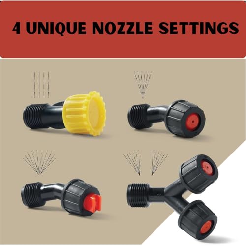 4‑Gallon Backpack Sprayer with 4 Nozzles – Manual Pump, 12 PSI, 66" Hose