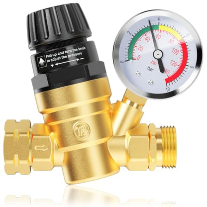 RV Water Pressure Regulator Valve, Brass Lead-Free
