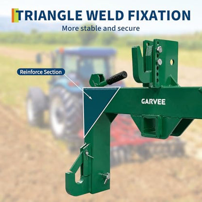 Garvee 3 Point Quick Hitch with Upgrade Versatile Adapter for Category 1 Tractors, 3000 Lbs Capacity