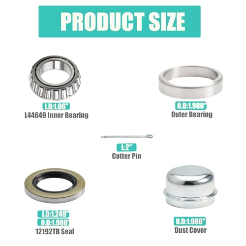 1-1/16'' Axles Trailer Wheel Hub Bearings Kit L44649/L44610