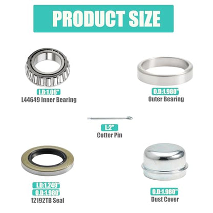 1-1/16'' Axles Trailer Wheel Hub Bearings Kit L44649/L44610