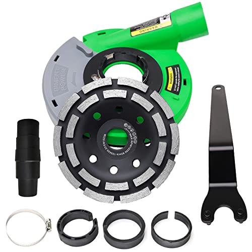 Dust Shroud for Angle Grinder 4.5 Inch / 5 Inch + Diamond Grinding Cup Wheel 5 Inch, Universal Surface Grinding Shroud with Grinding Wheel for Concrete, Cement, Marble, Rock, Granite - style: 5 inch dust shroud+cup wheel