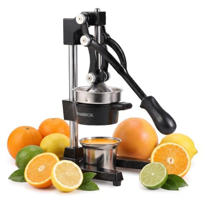 Manual Cast Iron Lemon Squeezer, Black Citrus Juicer - color: Black
