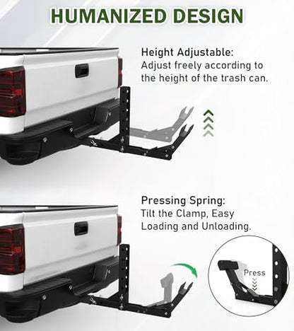 ELITEWILL New Trash Can Hauler Hitch Trash Can Transporter,Wheeled Garbage Can Towing Carrier Fit for Truck Auto Car SUV Golf Cart ATV UTV with 2" Receiver