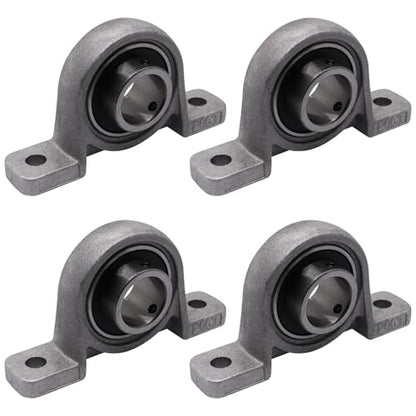 11/16 inch Pillow Block Bearing 4Pcs, 17mm ID Mounted Pillow Block Bearings, Vertical Zinc Alloy Steel Mounted Flange Bearing, Self Alignment, KP003 - size: 11/16"(KP003)