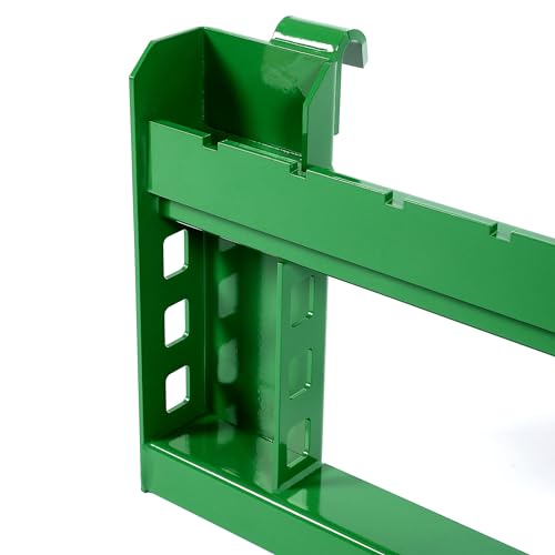 Garvee 2500 Lbs Skid Steer Pallet Fork Frame for JD Tractors, Green - color: Green-2500lbs-jd