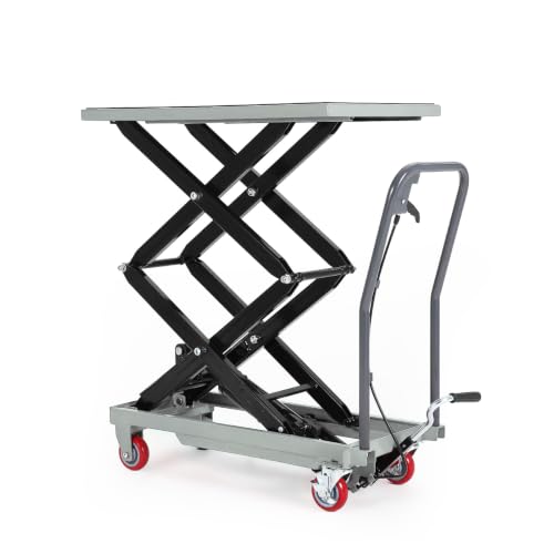 Hydraulic Lift Table Cart, 330lbs Capacity 50" Lifting Height, Grey - color: Gray
