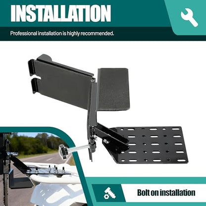 HECASA Universal Saw Press Bracket w/Hinge Compatible with ATV UTV Trailers Chainsaw Bracket Heavy Duty Steel Powder Coated Black Adjustable