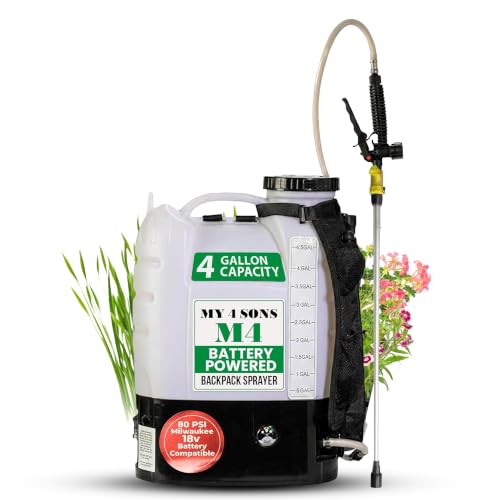 M4 Battery Powered Backpack Sprayer - 18V Milwaukee Battery Compatible - size: M4 80 PSI Milwaukee Compatible
