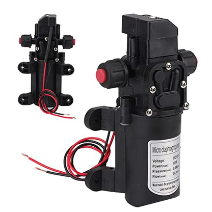 Water Self Priming Pump, DC 12V 60W High Pressure Micro Diaphragm Pump 116PSI Self Priming Sprayer Pump, 5L/Min Flowrate