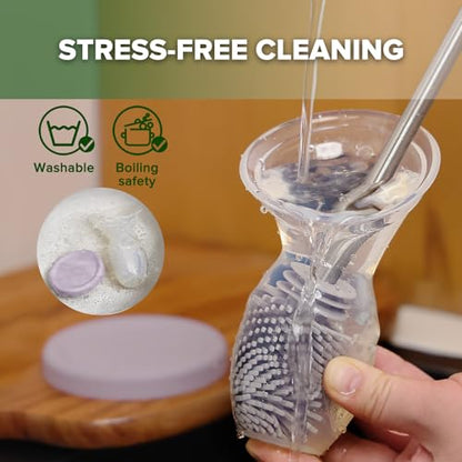haakaa Manual Silicone Breast Pump with Cap (Lavender) 4oz/100ml - color: Lavender