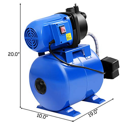 IRONMAX 1.6HP Shallow Well Pump with Pressure Tank, Blue
