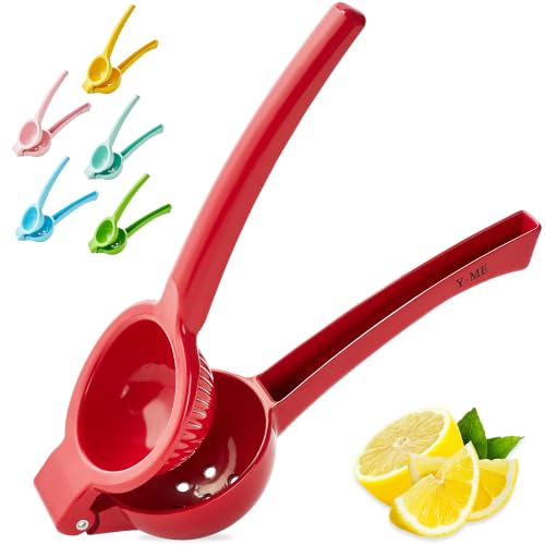 Y-ME Manual Juicer Citrus Lemon Squeezer, Fruit Juicer Lime Press Metal, Professional Hand Juicer Kitchen Tool(Red） - color: Red