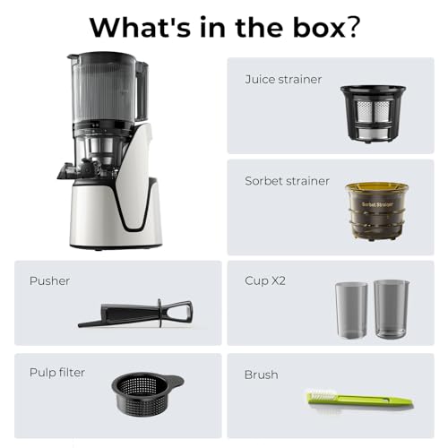 EanOruus Juicer Machines, 3-in-1 Cold Press Juicer, Bright White - color: Bright White