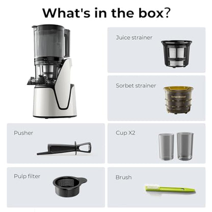 EanOruus Juicer Machines, 3-in-1 Cold Press Juicer, Bright White - color: Bright White