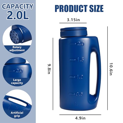 ZXJ Handheld Seed Shaker – Hand Spreader - 90oz Capacity Multi-Purpose Spreader for Fertilizer, Grass Seed, Ice Melt & Lawn Care - Blue - color: Blue