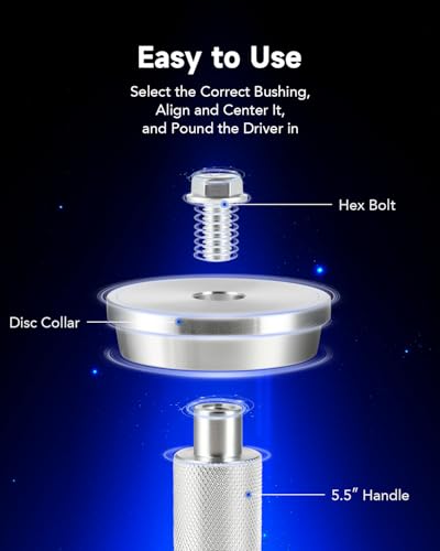 OMT Bearing Press Kit, 10pc Bearing Race and Seal Driver Set | Seal Installer Bearing Driver Kit for Bearing Installation with Seal Driver and 9 Bearing Adapters, Silver - size: 39.5 to 81 mm