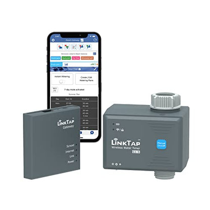 LinkTap G1S Wireless Garden Watering Timer & Gateway, 2-Year Battery Life - size: G1S timer+gateway