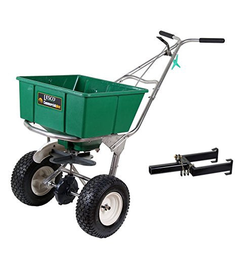 Lesco 101186 High Wheel Walk-Behind Fertilizer Spreader with Lesco Spreader Caddy (Bundle, 2 Items)