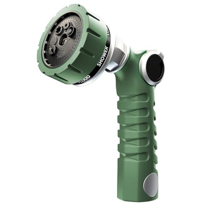 RESTMO Heavy Duty Hose Nozzle, Metal Garden Water Hose Sprayer - color: Green