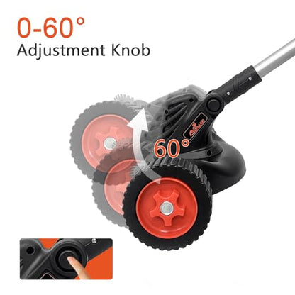 Weed Wacker Eater Cordless Battery Powered Electric Edger Lawn Tool Trimmer String Cordless Whacker Operated Grass Edger Cutter Black-Orange *2 Battery