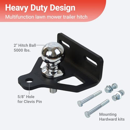 Zero Turn Lawn Mower Trailer Hitch with 2 inch Hitch Ball