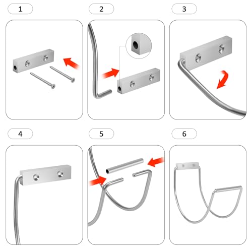 Garden Hose Holder Wall Mounted,304Stainless Steel Solid Hook Holds Up to 150Ft - Chrome - color: Silver-2