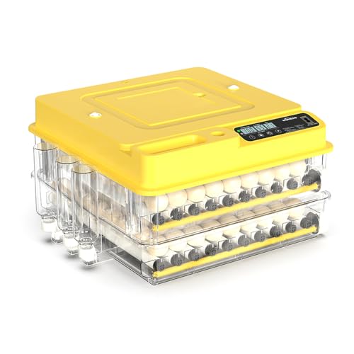 144 Egg Incubator for Hatching Eggs, Fully Automatic Egg Incubator with Auto Temp/Water/Turning, for Chicken Duck Goose Quail Pigeon Turtle Eggs, Humidity Control by Bottles, 363° View Clear Window - size: 144-EGGS