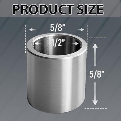 Stainless Steel Reducer Bushing, Screw Standoff Metal Spacer 5/8" to 1/2" Steel Reducer Standoff Bushing Adapters for 1/2" Screws Bolts and Rods, Round Metal Stainless Steel Spacer Set of 10 - size: 5/8" to 1/2"