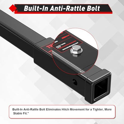 TYT 12-Inch Hitch Extender for 2" Receiver, Trailer Hitch Extension - size: 12'' Extender with 2 pin