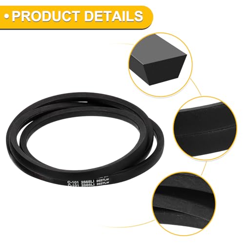 uxcell C101 Drive V-Belt 2565mm Inner Girth 22mm Width 14mm Height Rubber for Power Transmission - size: C101