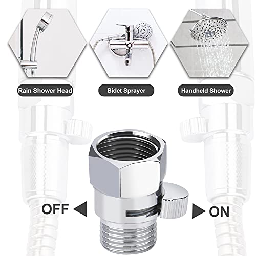 MAYYAYA All Metal Shower Head Flow Control Valve, G1/2 Brass Shut-off Valve - color: Black