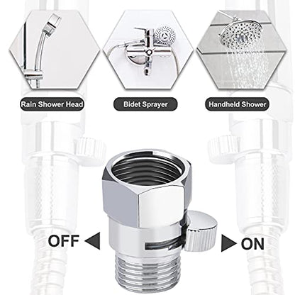 MAYYAYA All Metal Shower Head Flow Control Valve, G1/2 Brass Shut-off Valve - color: Black
