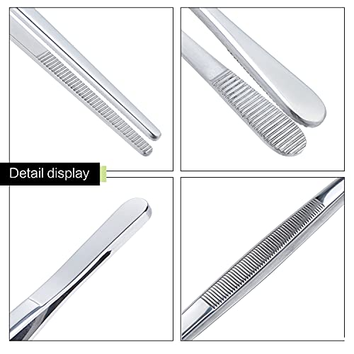 MSY BIGSUNNY Stainless Steel Food Tweezers Multi-function Cooking Tongs Kitchen Serving Tong (12" Round & 12" Pointed Tweezers) - size: 12" Round & 12" Pointed Tweezers - 2 Piece Set