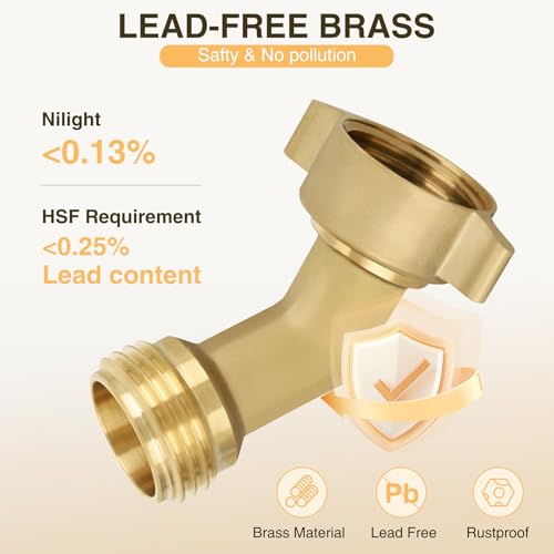 Nilight 45 Degree RV Hose Elbow, 3/4" Brass Water Connector Fitting - size: 45 Degree Hose Elbow