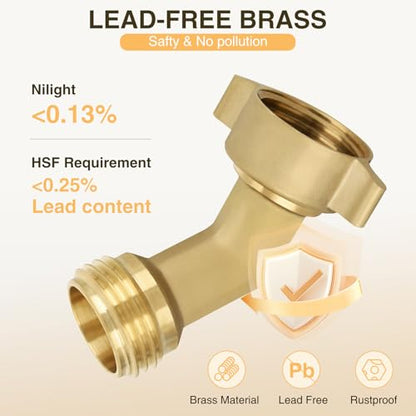 Nilight 45 Degree RV Hose Elbow, 3/4" Brass Water Connector Fitting - size: 45 Degree Hose Elbow