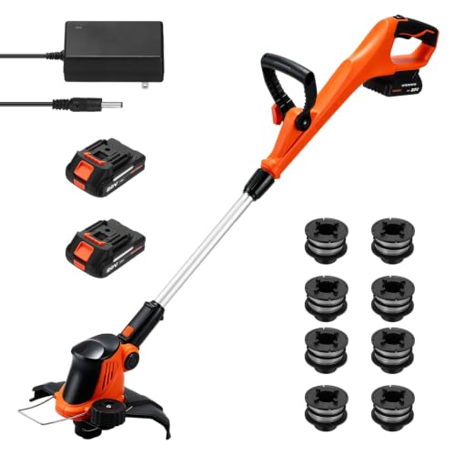20V Cordless Weed Wacker String Trimmer 12" 2-in-1 Edger for Yard